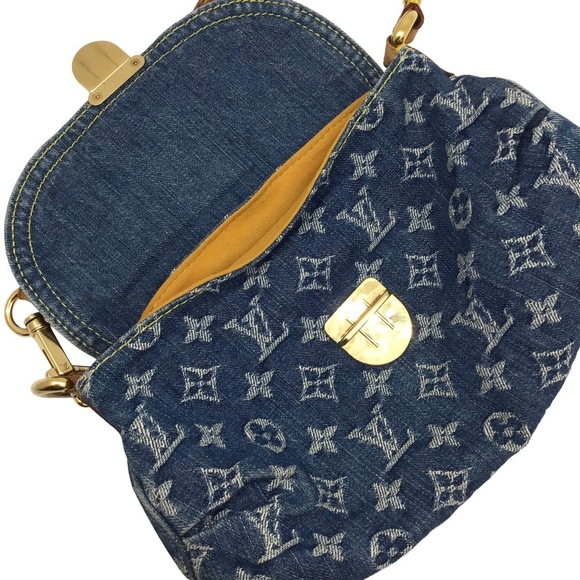 LOUIS VUITTON Monogram Denim Mini Pleaty Shoulder Bag Blue - Picture 8 of 11